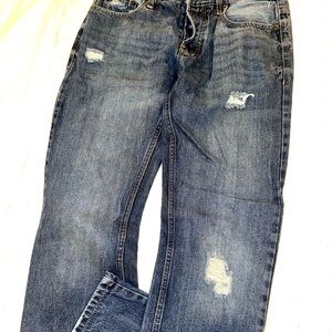 Aeropostale "Slim Straight" Button Fly denim distressed jeans Size 31/32